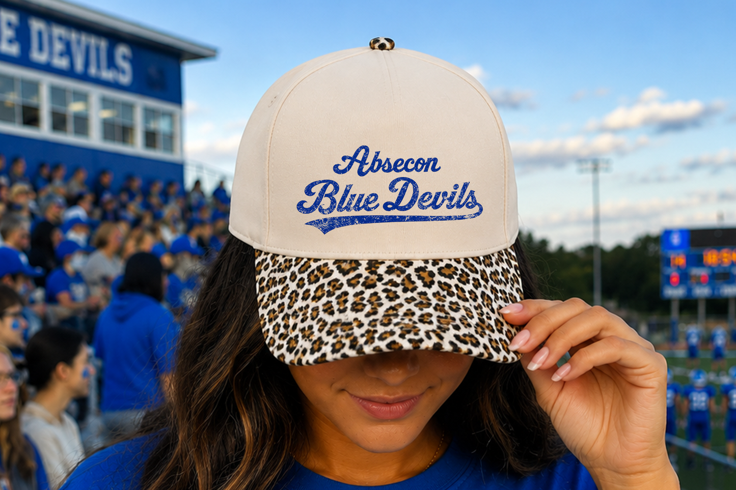 Leopard Mom Distressed Hat