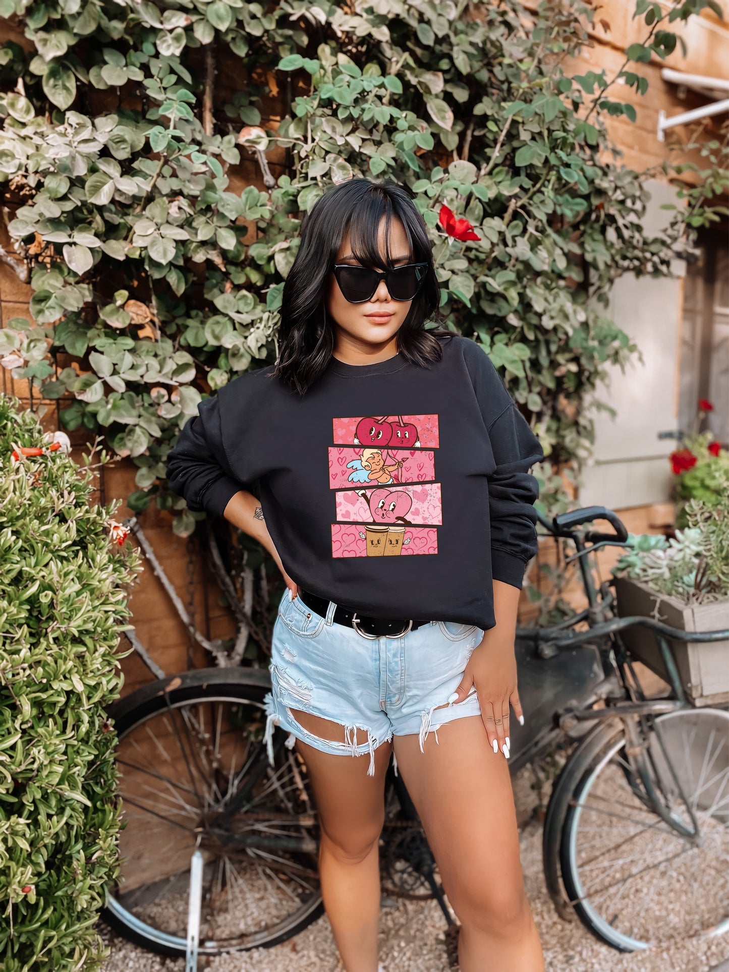 Valentine's Day Sweatshirt / Valentines Day Collage design sweatshirt crewneck