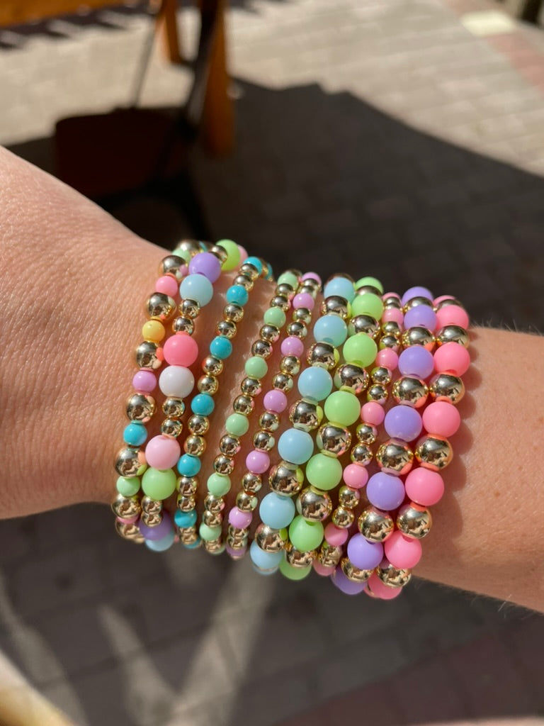 Pastel Color and Gold Bracelet Duo Set